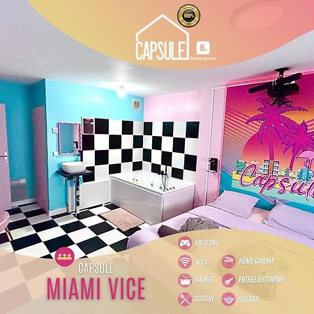 Capsule Miami Vice - Jacuzzi - Billard - Ecran Cinema & Netflix - Ping-Pong - Nintendo & Jeux- Liévin Exterior photo